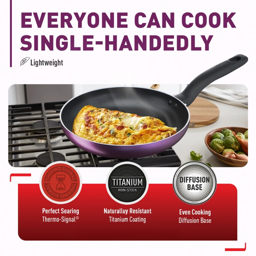 Tefal Cooking Source 3pcs Set (Frypan (24cm) + Saucepan (18cm) + Glass Lid (18cm) - Image 2