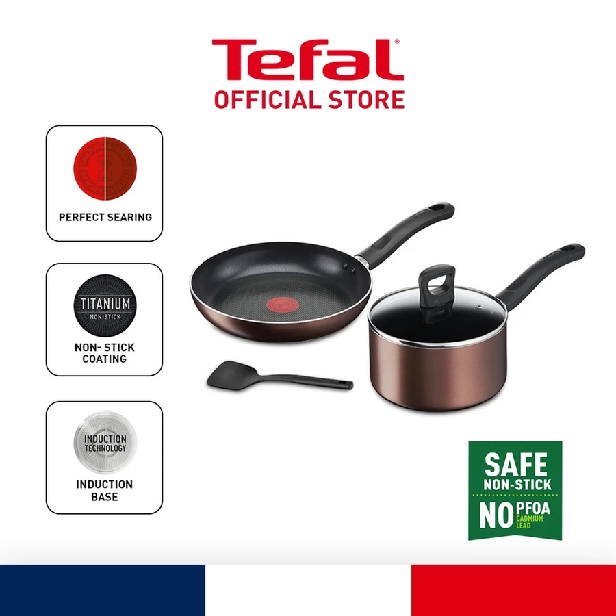 Tefal Day by Day 4pcs set (Frypan 24cm + Saucepan with lid 18cm + Small spatula) - Image 2
