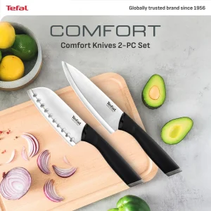 Tefal Comfort Knives 2-Pc Set (Santoku 12cm + Chef Knife 15cm)