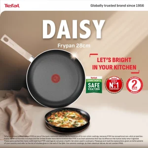 Tefal Daisy Frypan 28cm (Non-stick Cookware, Titanium Non-stick coating, Induction base)