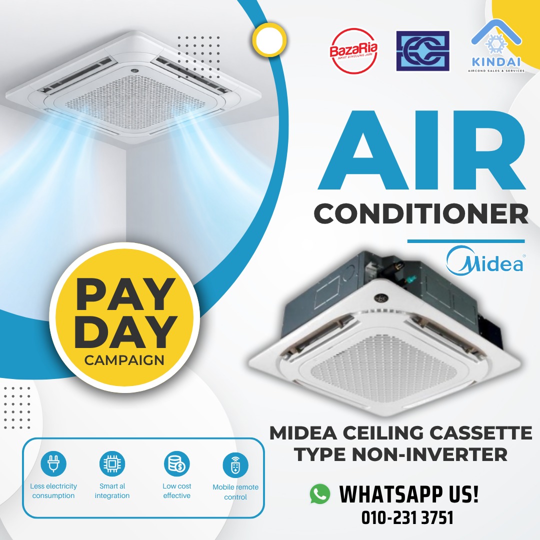 MIDEA 2.5HP CEILING CASSETTE TYPE NON-INVERTER R32