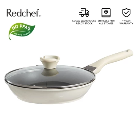 Redchef Nonstick Ti-Ceramic Frying Pan with lid Non Toxic