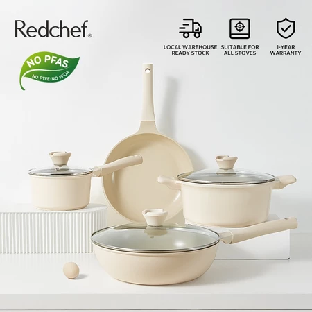 Redchef Ceramic 7 Pcs Cookware Set