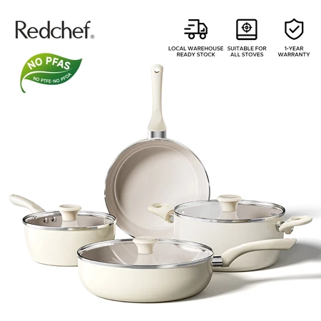 Redchef Sea Series Nonstick Ceramic Rock 7Pcs Cookware Set