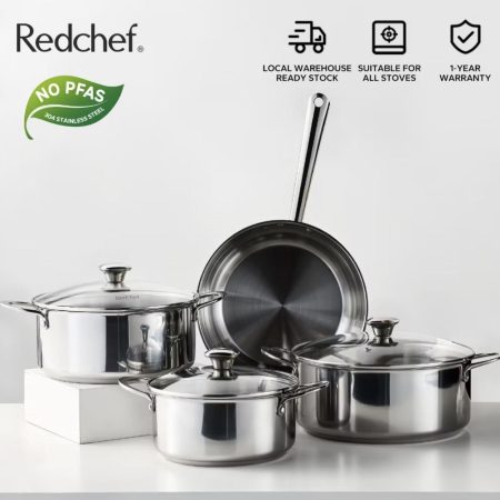 Redchef Stainless Steel Brazing Stockpot 6/7-piece Set