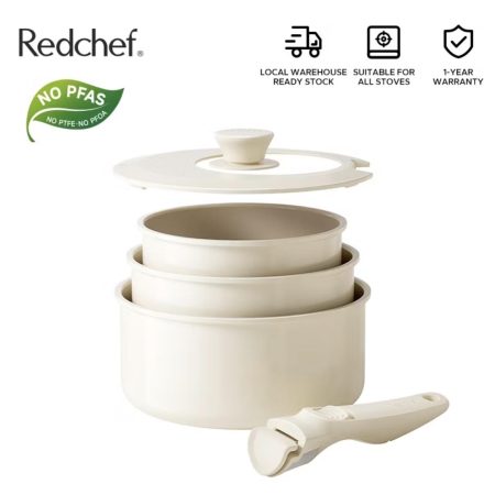 【New arrival】Redchef Nonstick Ceramic Rock Milk Pot Cookware Set 5PCS