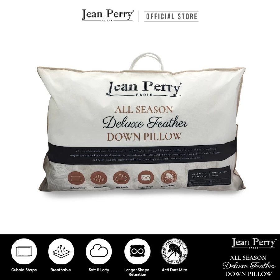 Jean Perry All Season Deluxe Feather Down Pillow - Image 2