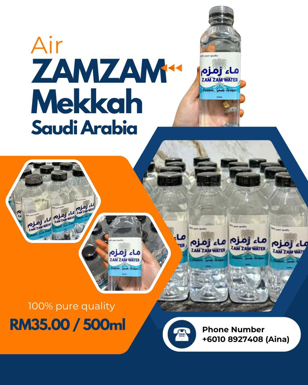 AIR ZAM ZAM ORIGINAL SAUDI ARABIA 500ML