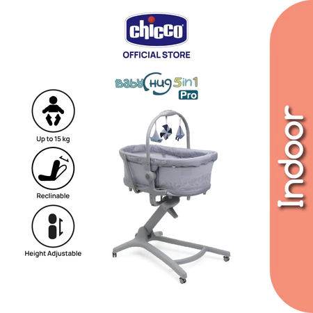 Chicco Baby Hug 5 In 1 Pro Baby Crib Katil Newborn -Adjustable Height
