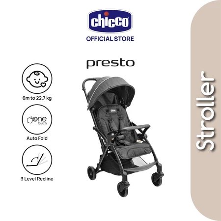 Chicco Presto Stroller - Graphite- Attach Baby Carrier Car Seat
