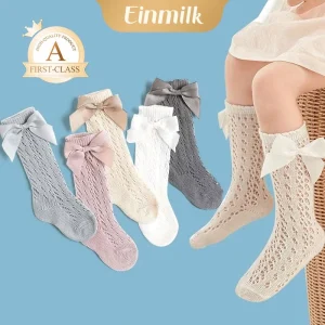 Einmilk Baby Cotton Breathable Long Tube Socks Newborn Cute Lace Princess Sock Baby Girl Long Socks