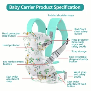 Einmilk Double Shoulder Baby Carrier Wrap Newborn Nursing Towel Breathable Four Seasons Sling Wrap