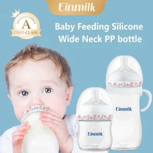 Einmilk Baby Feeding Bottle Silicone Wide Neck PP bottle Anti-Colic BPA Free Botol Susu Baby
