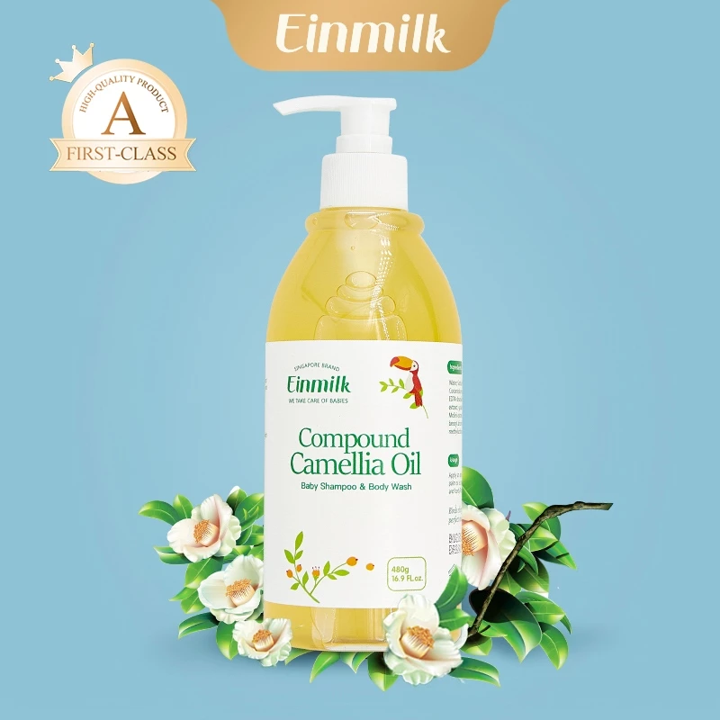 Einmilk Camellia Oil Baby Gentle Wash And Shampoo With Glycerin Head To Toe 2 In 1 480ml