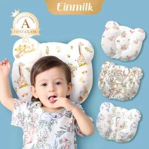 Einmilk Baby Anti FlatHead Pillow Height (0cm) Super Soft and Breathable Dimple Pillow