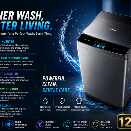 Sharp 12.5kg Fully Auto DD Inverter Washing Machine
