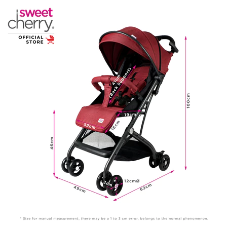 Sweet Cherry Compact Fold Baby Stroller Suitable - Image 2