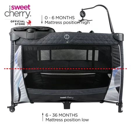 Sweet Cherry Luxury Playpen Crib NeroX Travel Cot - Image 2