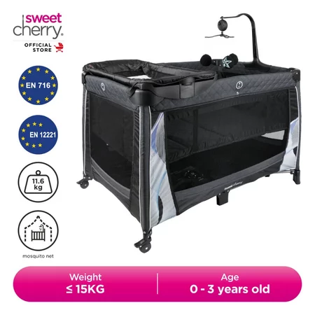 Sweet Cherry Luxury Playpen Crib NeroX Travel Cot