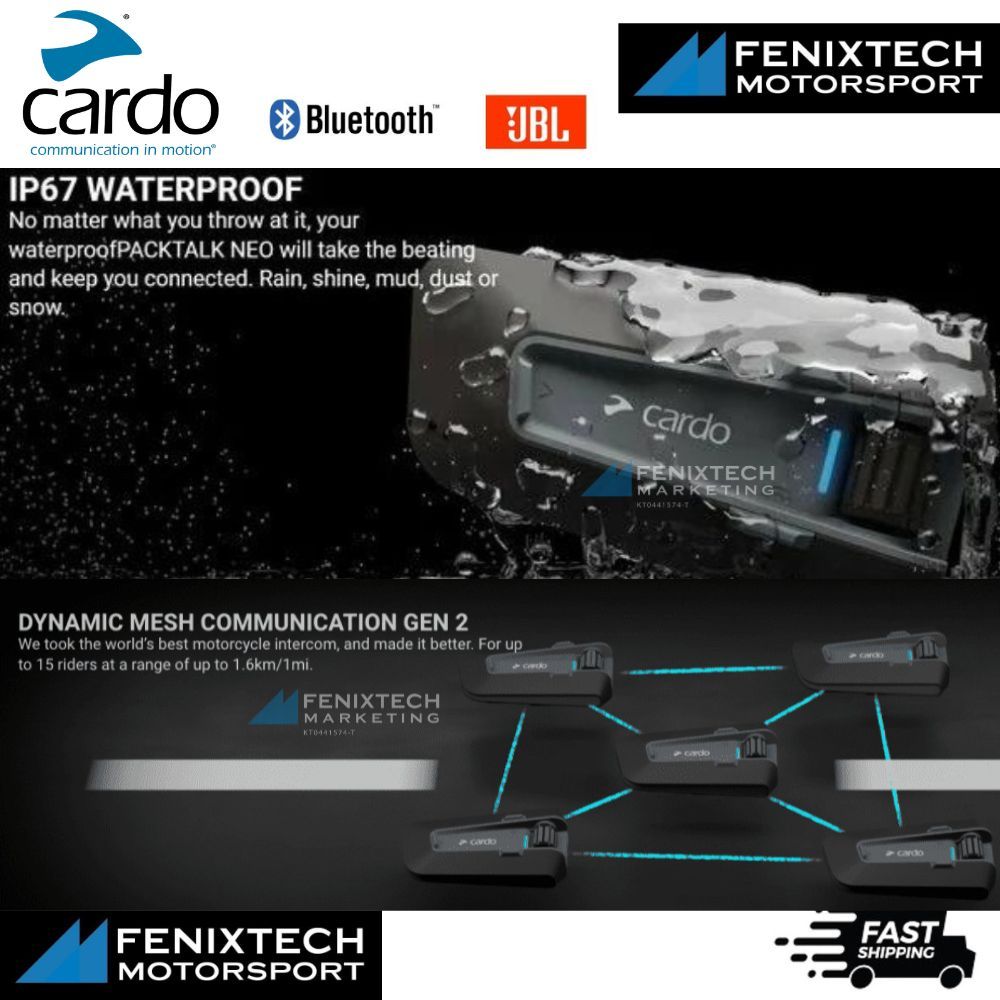 CARDO Packtalk Neo Single / Duo Pack with JBL Motorcycle Intercom Mesh Communication 100% Original - Image 4