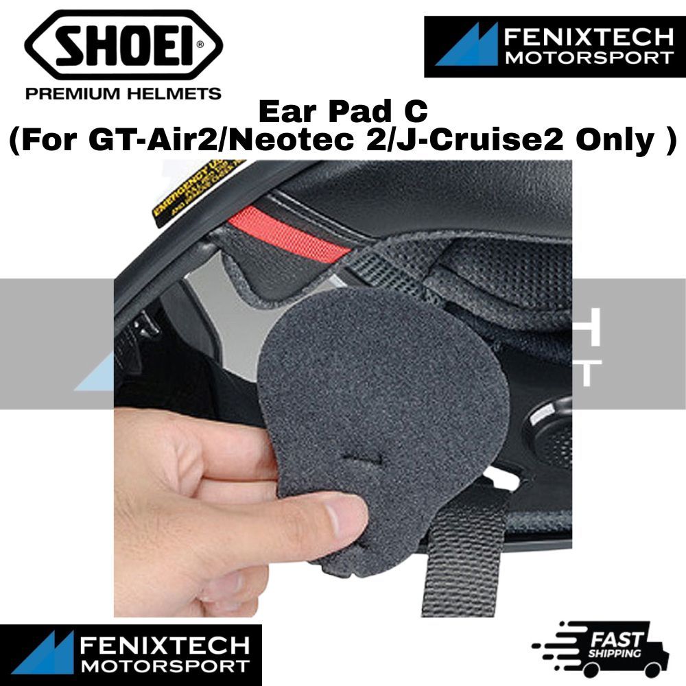 SHOEI Ear Pad C ( For GT AIR 2/ Z-8/ Neotec 2/ J- Cruise 2 Only ) Motorcycle Helmet Parts 100% Original - Imej 3
