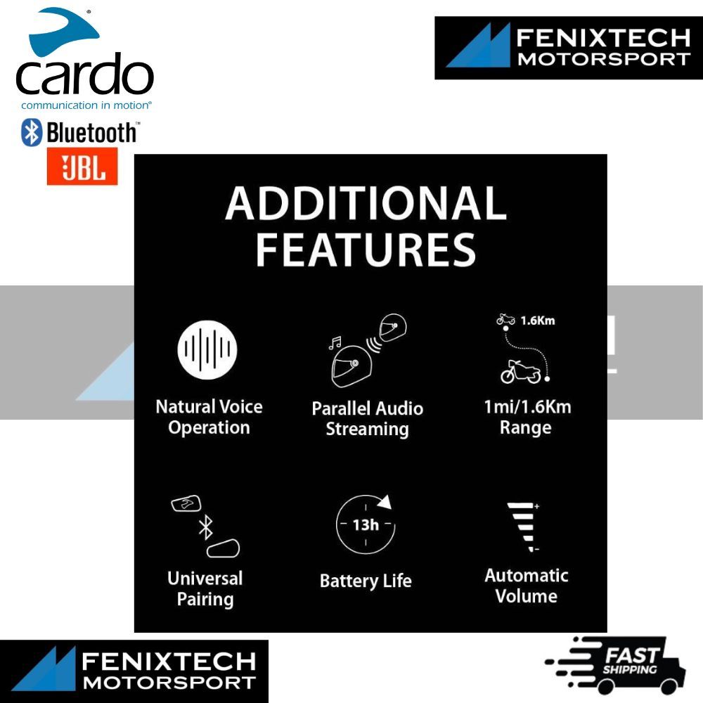 CARDO Packtalk Black Single with JBL Motorcycle Intercom Mesh Communication 100% Original - Image 5