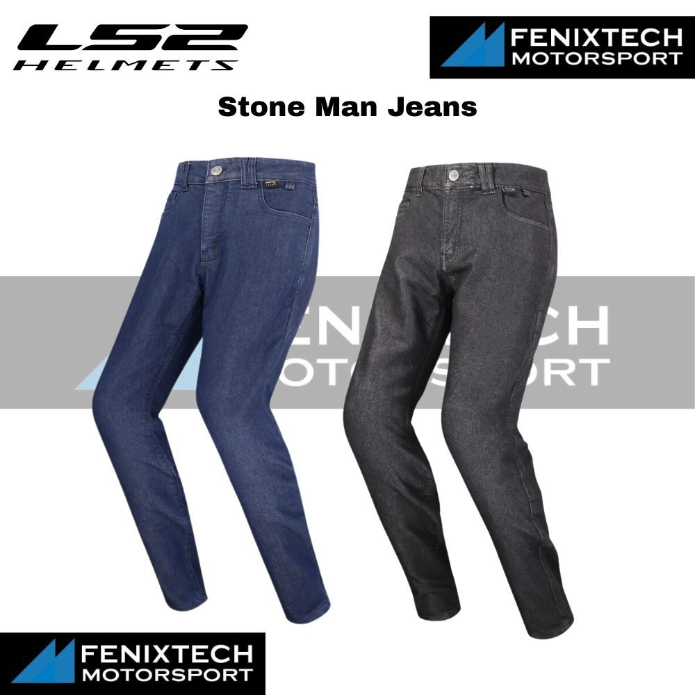 LS2 Stone Man Jeans ( Black / Blue ) 100% Original