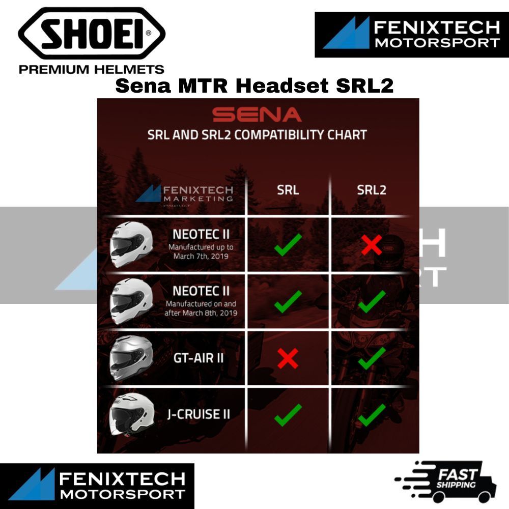 SHOEI Sena MTR Headset SRL2 Bluetooth Communication System For GT-Air 2/Neotec 2 100% Original - Image 6