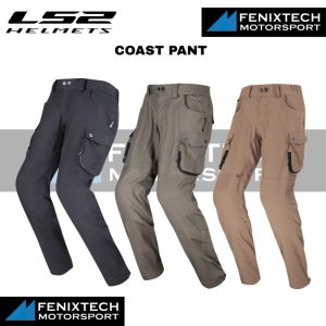 LS2 Coast Riding Pant - Black Casual Cargo Motorcycle Pants 100% Original