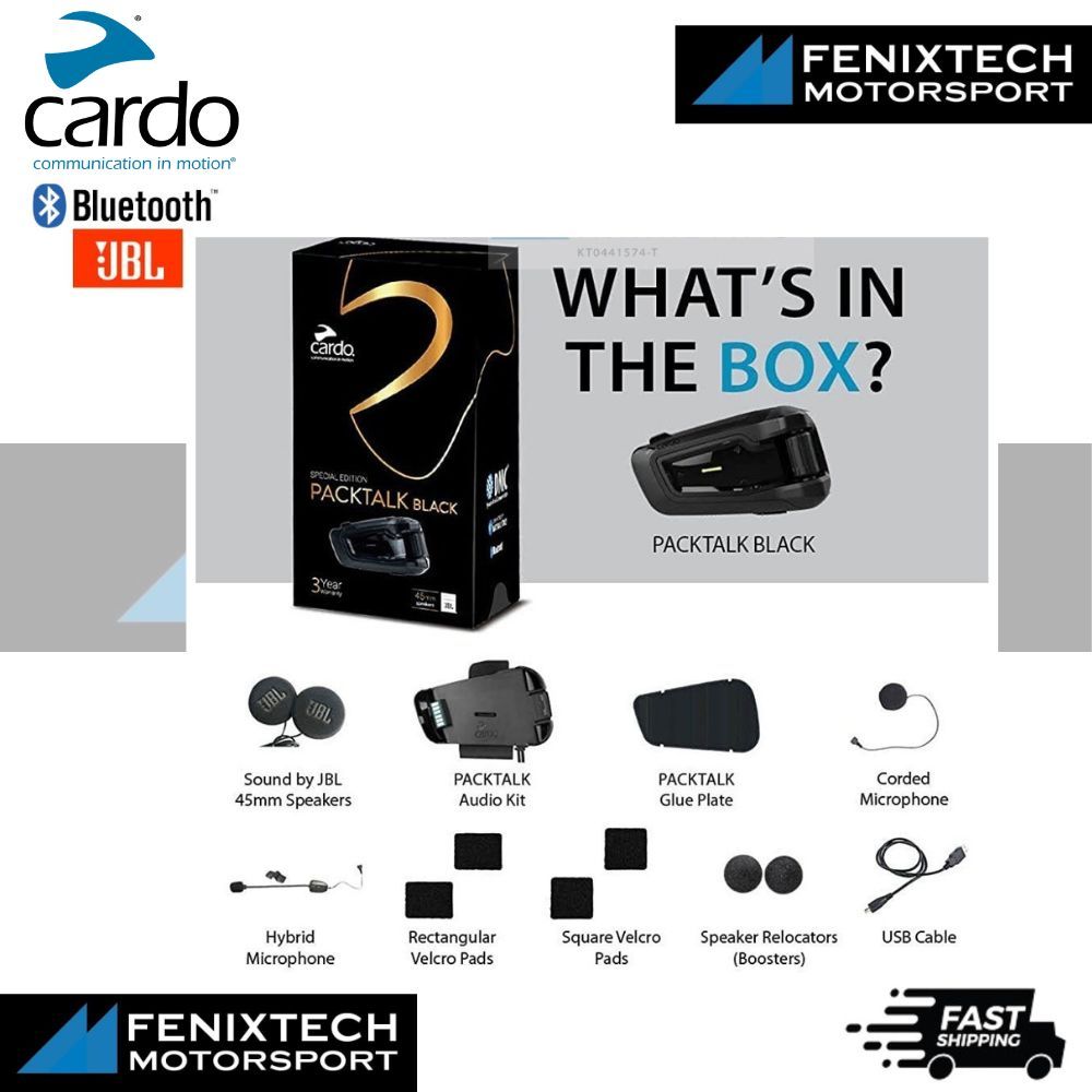 CARDO Packtalk Black Single with JBL Motorcycle Intercom Mesh Communication 100% Original - Image 2