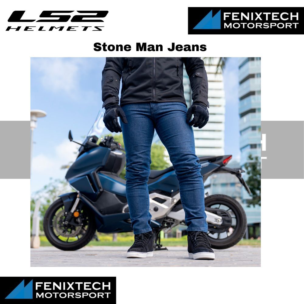 LS2 Stone Man Jeans ( Black / Blue ) 100% Original - Image 2