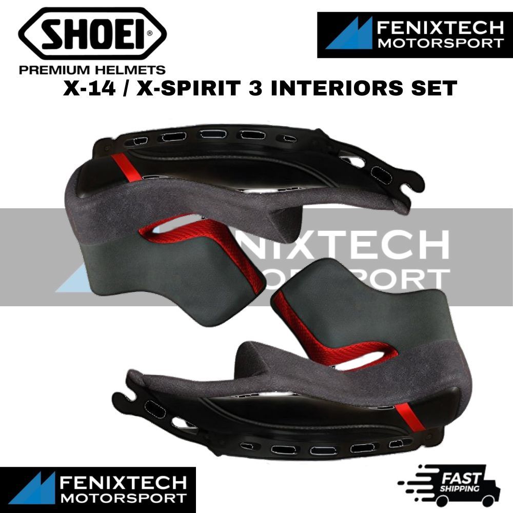 SHOEI X-14 / Xspirit 3 Interiors Set Motorcycle Helmet Padding Full Set ( ForX-14 / Xspirit 3 Only ) 100% Original - Image 3