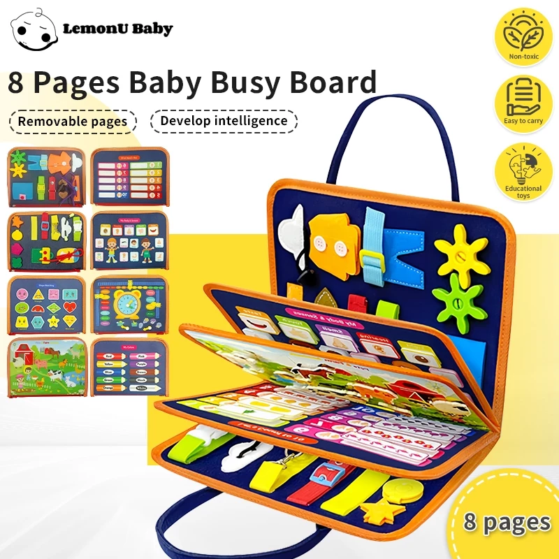 Lemonu Baby Buku Sensori Untuk Kanak-kanak Membangunkan Kemahiran Asas