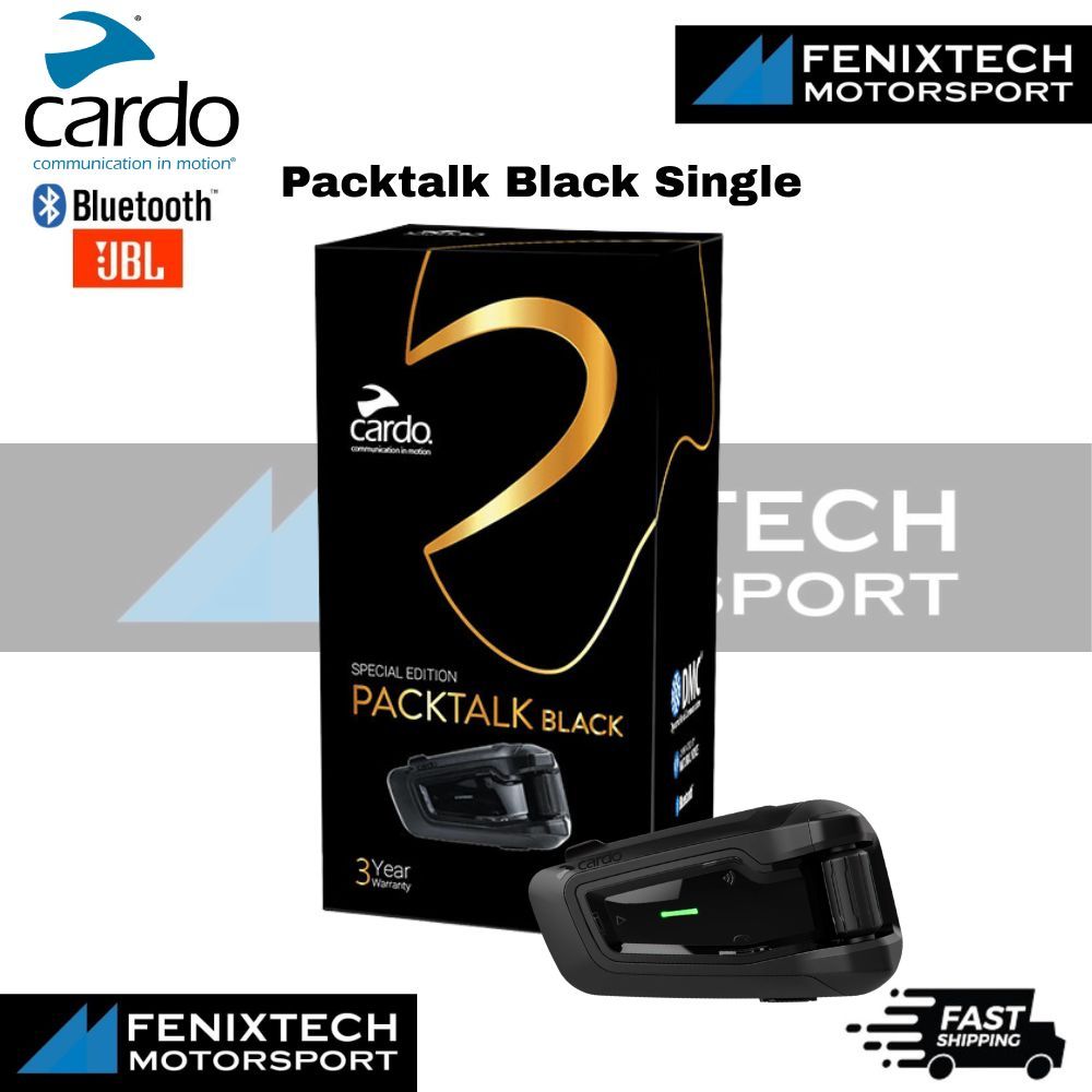 CARDO Packtalk Black Single with JBL Motorcycle Intercom Mesh Communication 100% Original