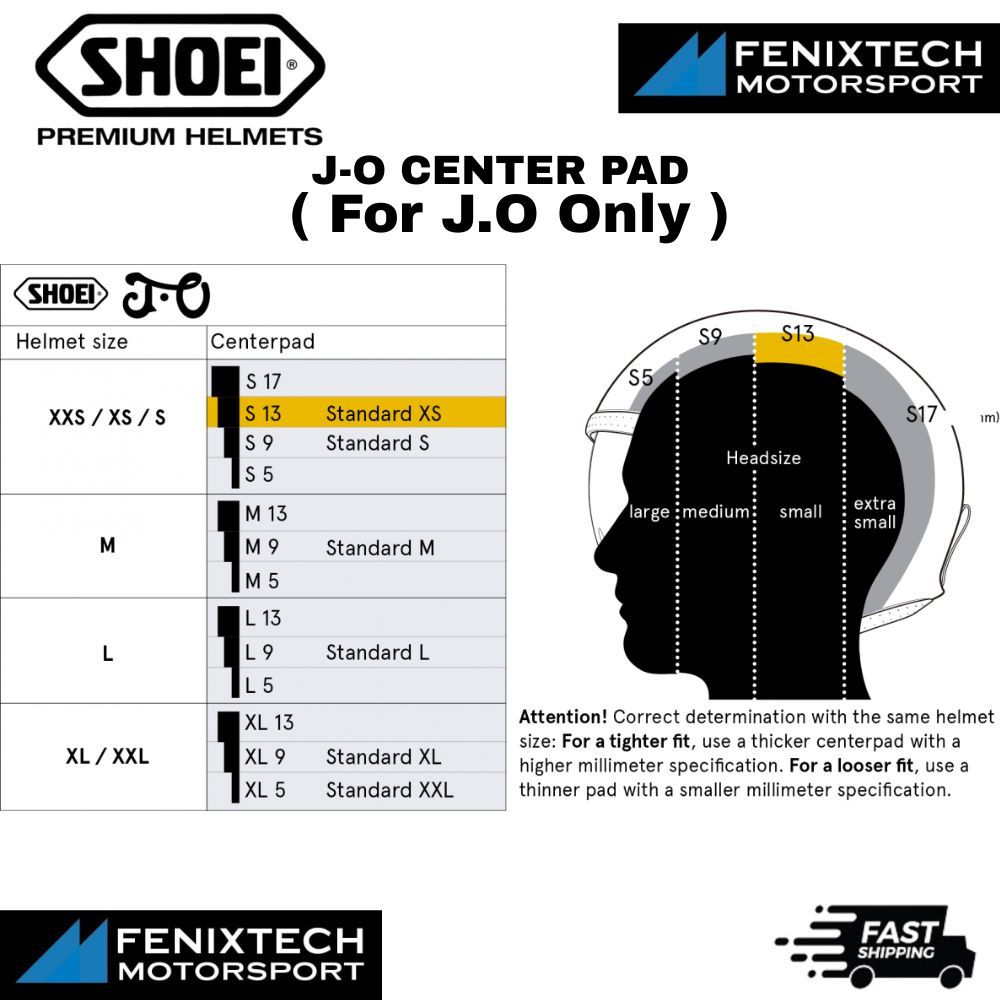 SHOEI J-O Center Pad ( For J.O Only )Motorcycle Helmet Padding 100% Original - Image 2